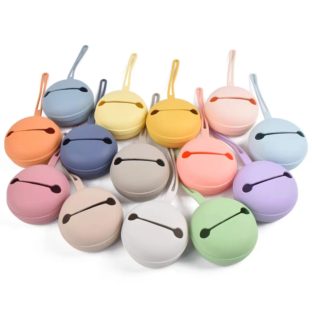 Custom Silicone Portable Soother Holder Nipple Dummy Clip Pacifier Cover Pacifier Box Baby Pacifier Case