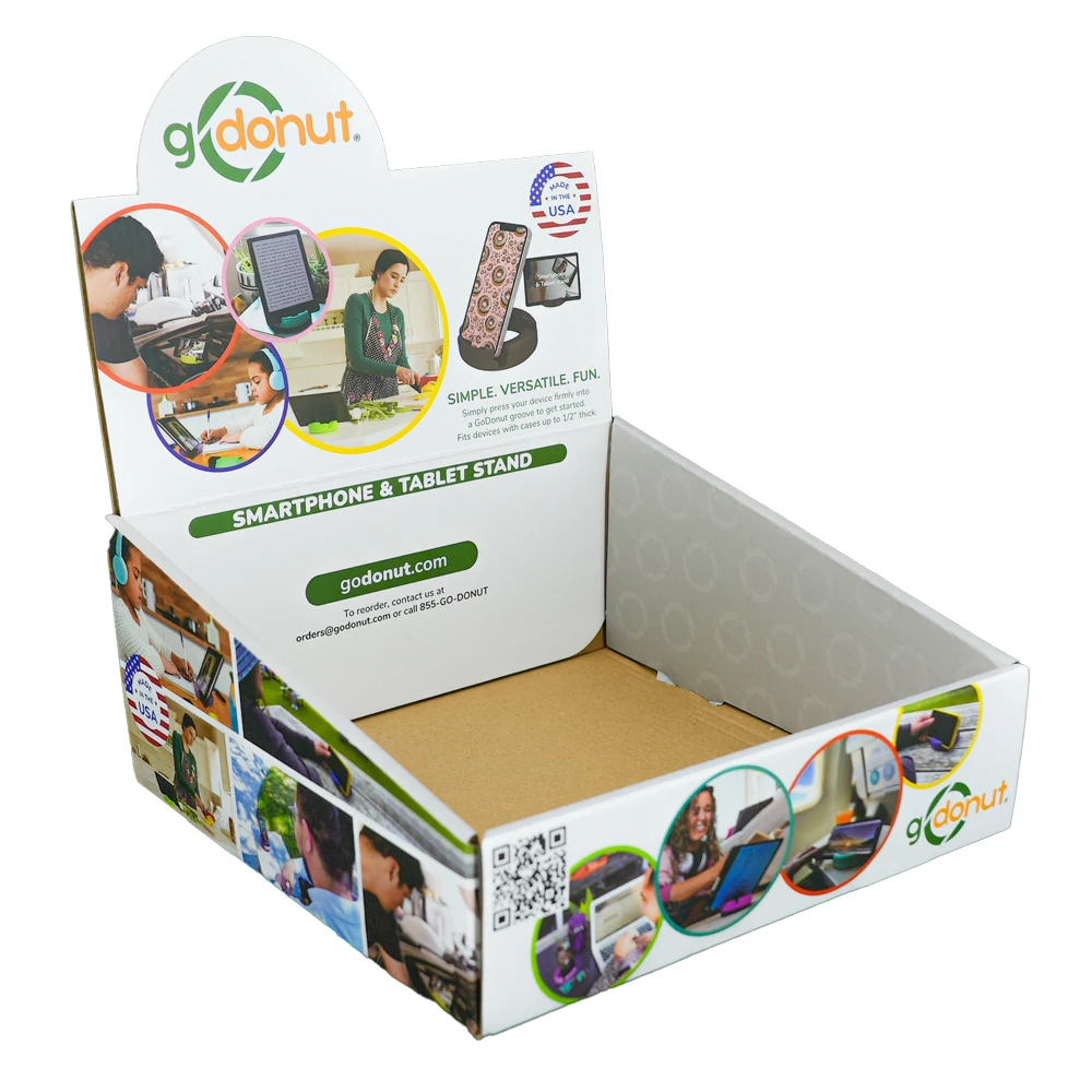 Retail Small Corrugated Cardboard Counter Top Display PDQ Box Advertising Counter Top Cardboard Display Box Paper Box JC CN GUA