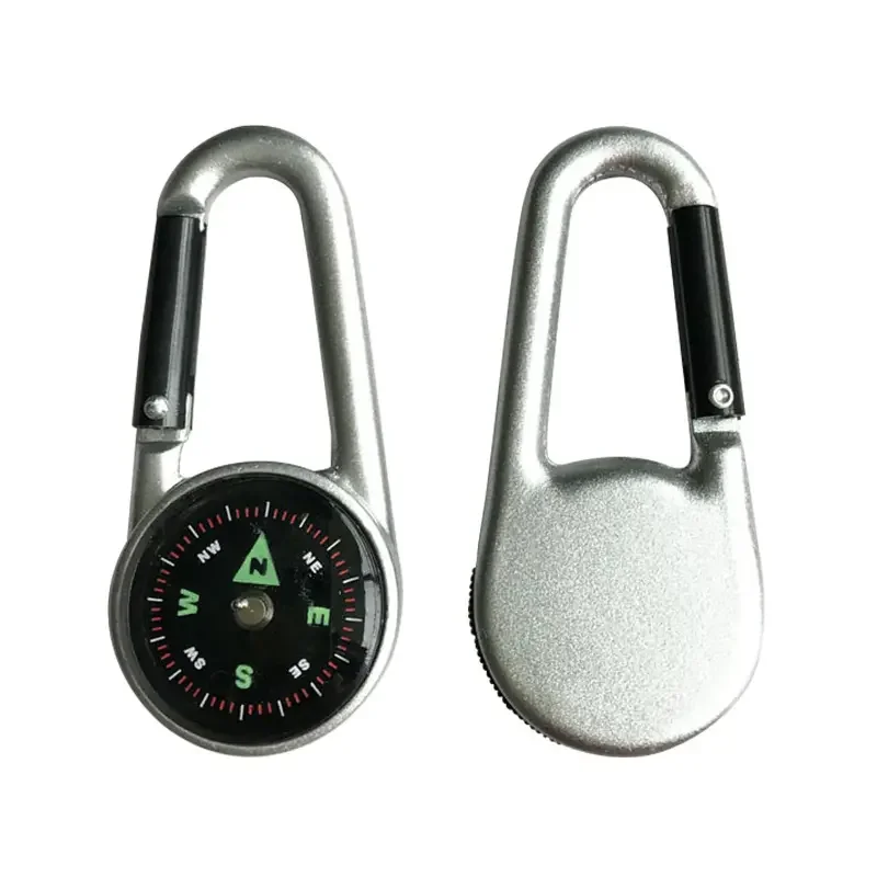 High Quality Compass Carabiner 3-in-1 Outdoor Hiking Camping Hanging Buckle Carabiner Compass