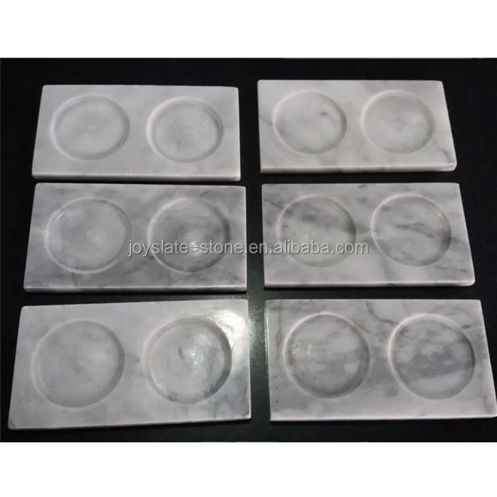 Marble base custom cup mats marble tray for wine glass marble candle holder copper candle holder