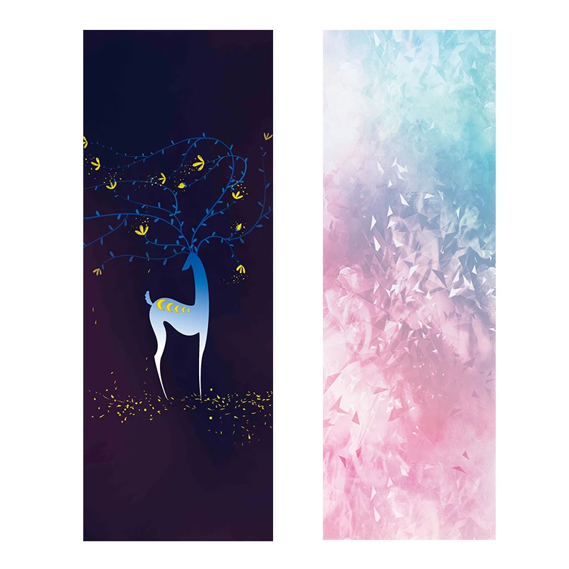 Natural Rubber And Suede Fold Print Personalized Custom Yoga Mats