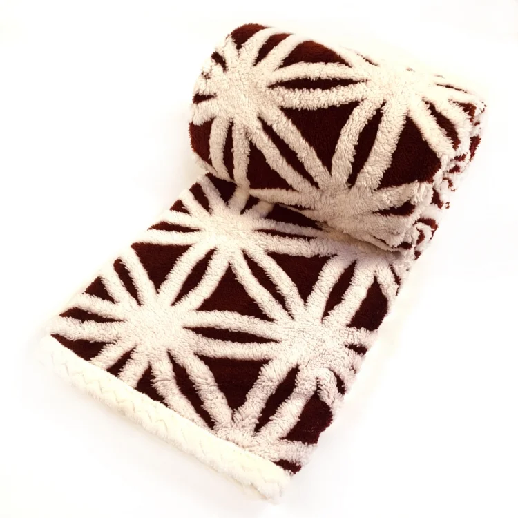 100% полиэстер, шерпа, Флисовое одеяло, Двухслойное одеяло, жаккардовое одеяло с геометрическим узором