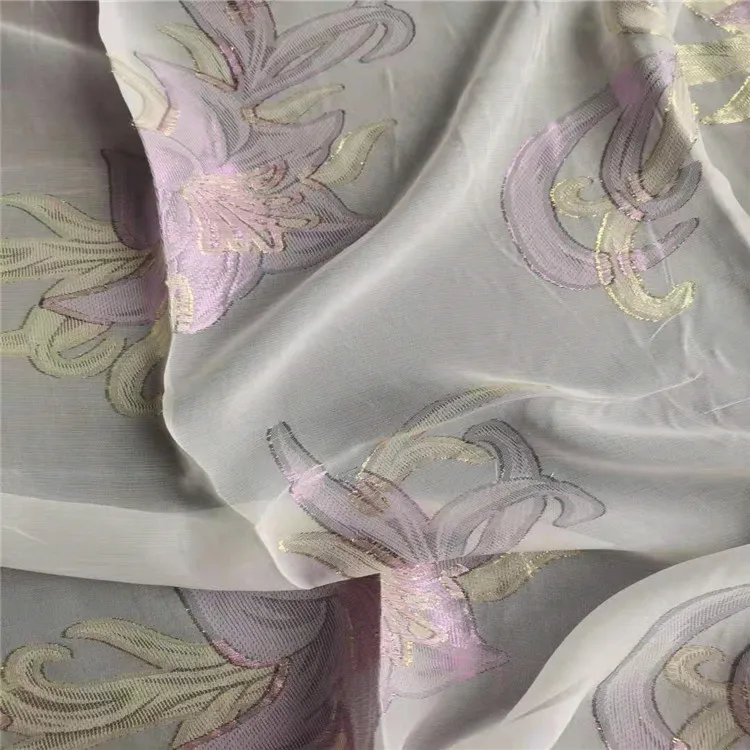 Source Factory Wholesale Metal Wire Pure Silk Mulberry China Chiffon Fabric