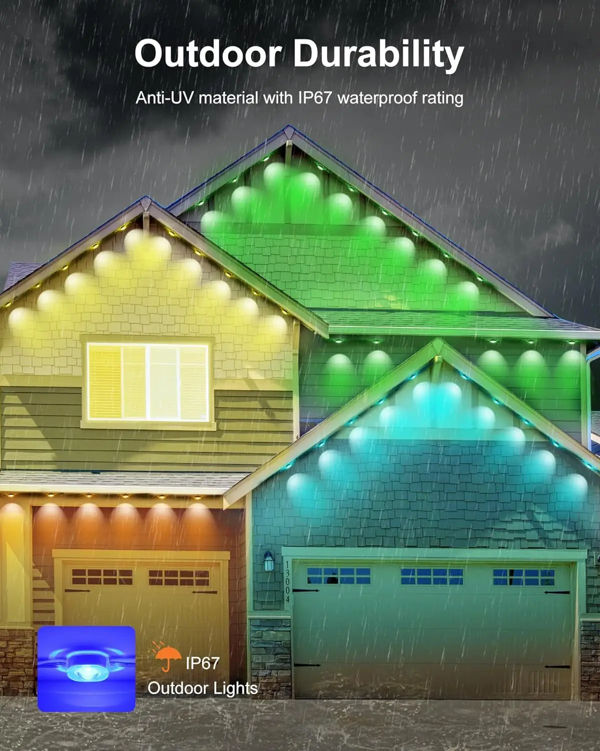 5V Pixel Lights Christmas Colorful House Eaves Light Decorative Lamp Ip68 Waterproof Permanent 3D Point Rope Light