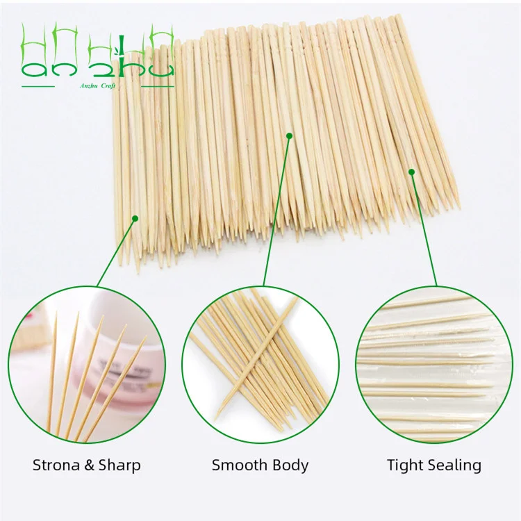 Bamboo Wooden Toothpicks Wood Round Double-Points Tooth Picks