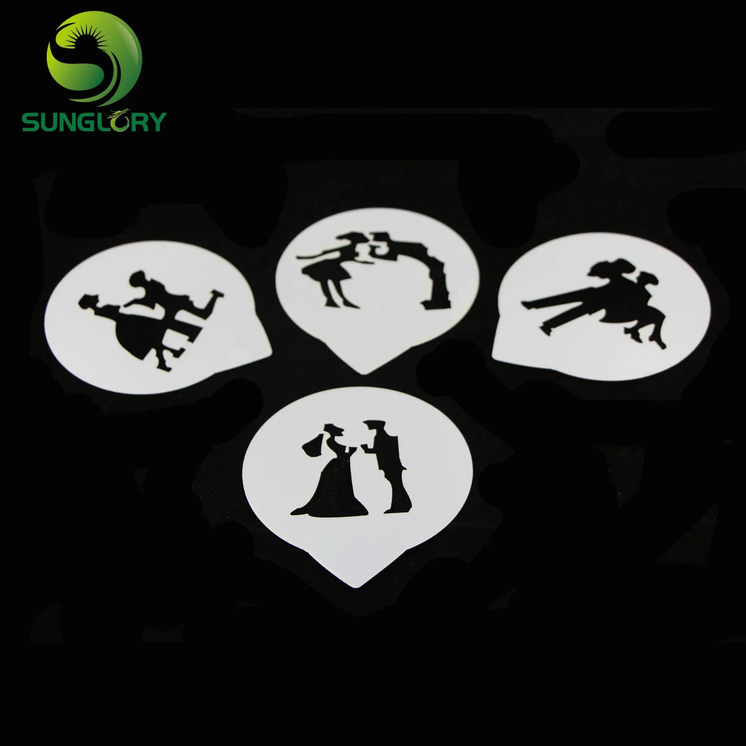 Small 4Pcs/Set Wedding Decoration Cake Stencil Couple Lovers Cupcake Cookie Stencils Cake Template Mold Baking Tools For Cakes