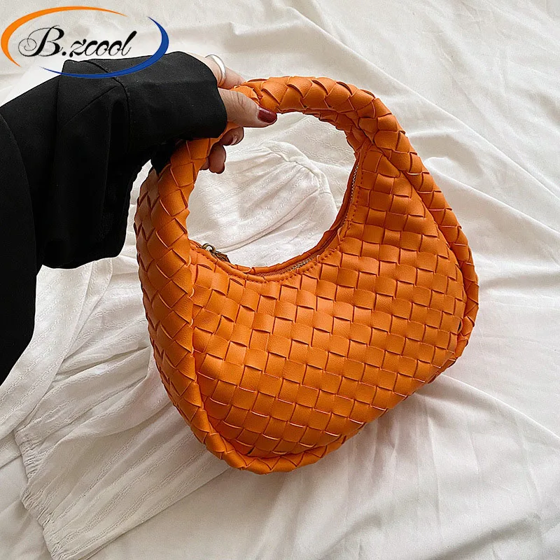 Dumpling Type Pu Leather Handbags Fashion Woven Women Bags Shoulder Bag Casual Womens Tote Bags RY74190