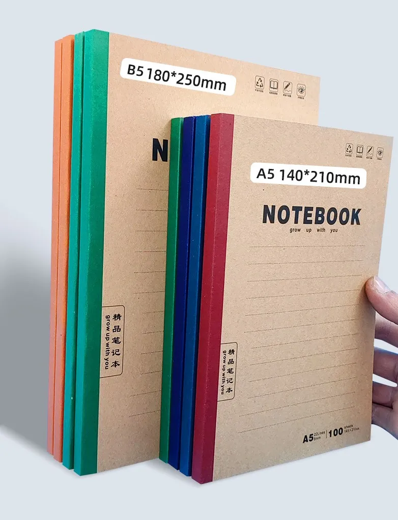 A5 kraft paper office soft cover notebook paper sheets sublimation notebook blank school notebooks wholesale