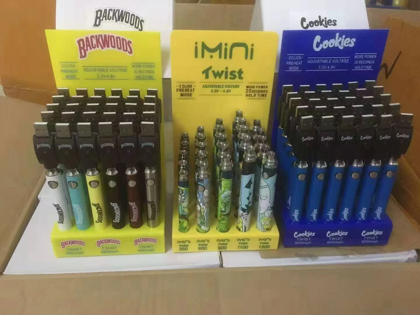 LOW MOQ Cookies battery pen 510 thread 900mah cbd custom LOGO vape Vision