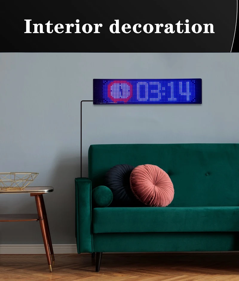 LED Car Sign Programmable LED Matrix Panel Flexible Screen Display Scrolling Sign APP Control for Cars Shop Bar Party Festival