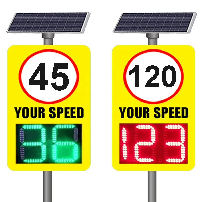 China best quality led outdoor speed sign solar speed limit sign radar feedback sign