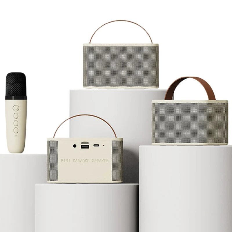 Portable Speaker with Wireless Microphone Music Player Toys Gifts Children Mini Karaoke Machine for Kids