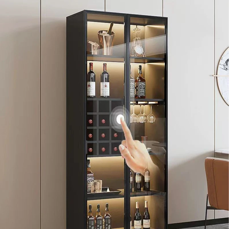 Elegant LED Glass Shelves for Bedroom Wardrobes, Living Room Decor, and Wine Storage
