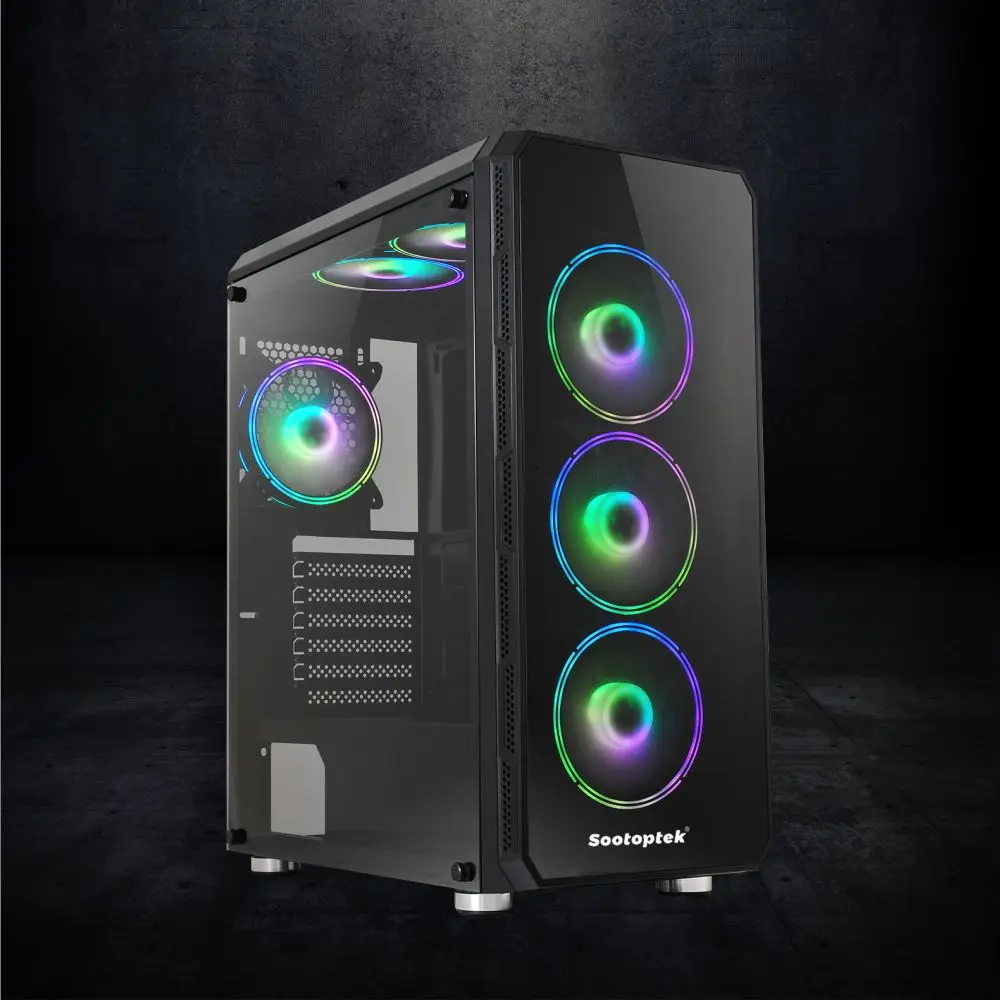 High Quality ATX Computer Case Gaming With Full Glass   Middle Tower PC Case Gamer case comput pc