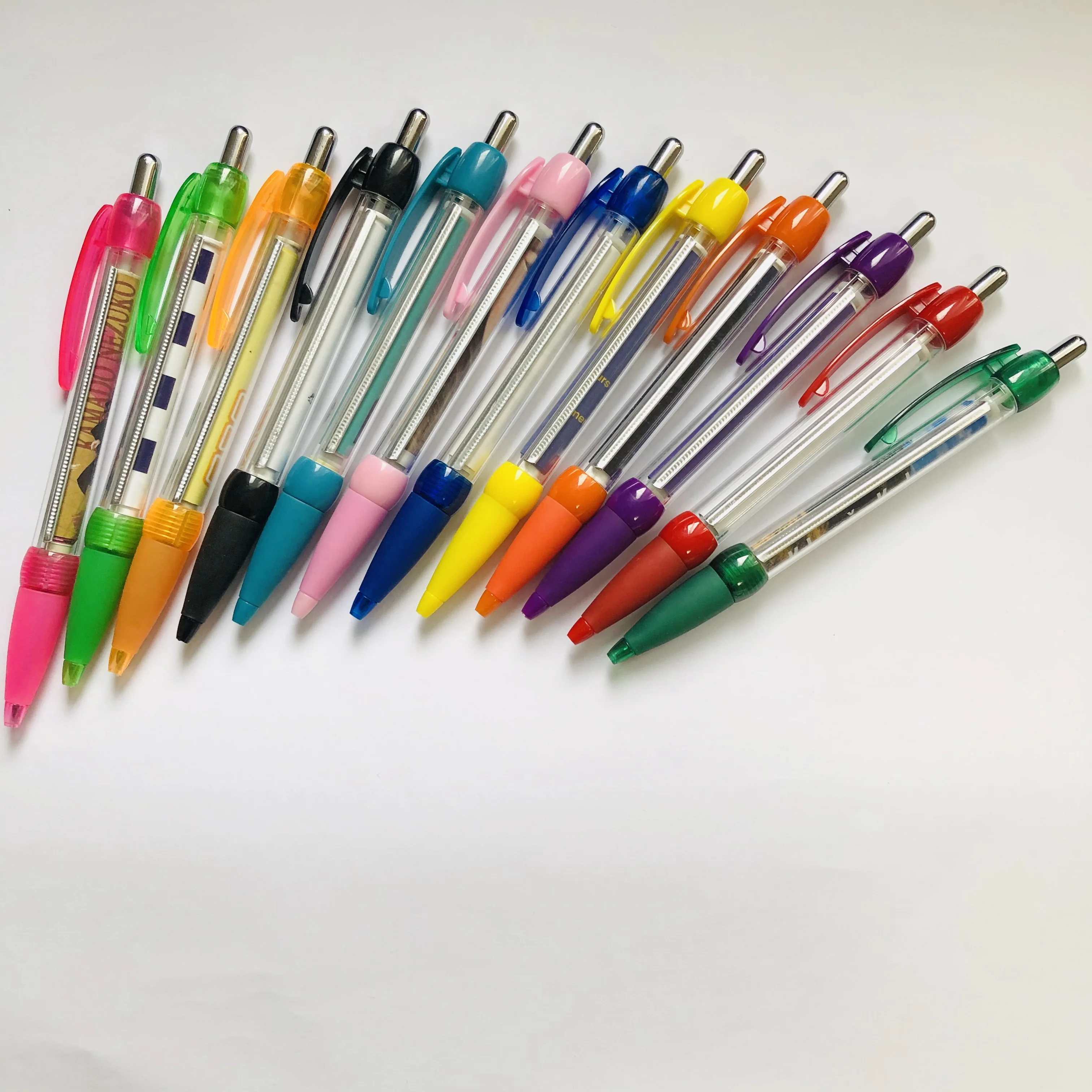 Hot sales pull out roll paper banner pen flag paper office advertising gift pen print custom design transparent pen