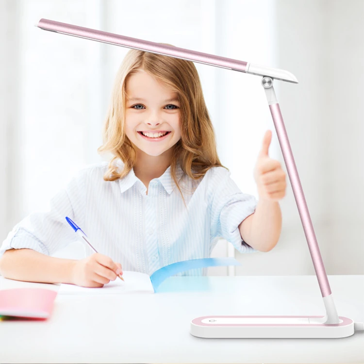 7W 400lm Metal Color Eye Caring 3-step Dimmable LED Folding Table Desk Light Health Dimming Study Lamp For Student