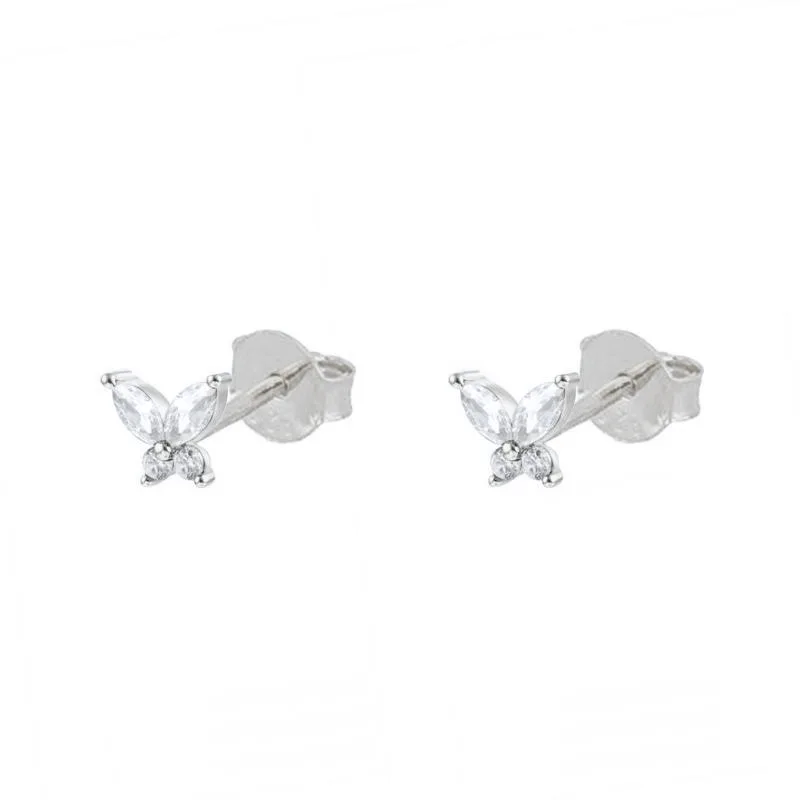 Brass Earrings Butterfly Geometry Color Zircon Gold Silver Stud Earrings for Women Hainon 2010
