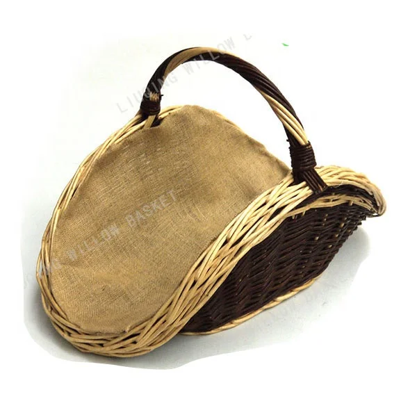 Factory wholesale wicker fire wood basket /wicker log carrier basket /wicker log holder