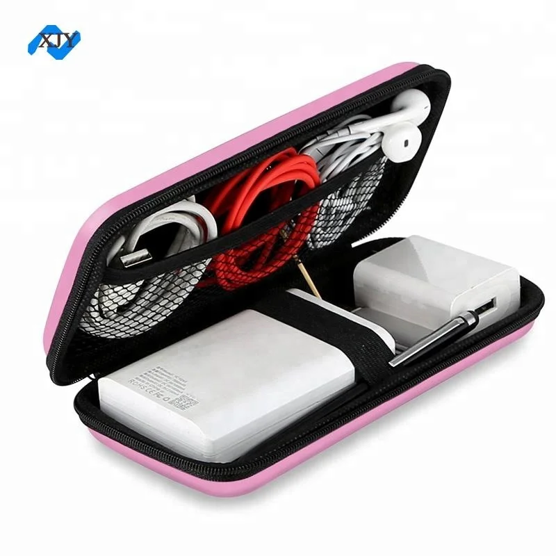 PU Leather EVA Hard Disk Driver Adaptor Earphone Electronics Accessories Protective Zipper Case