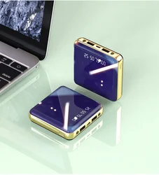 2021 New Colorful mini mobile power charger portable battery charger 10000mah mirror power bank