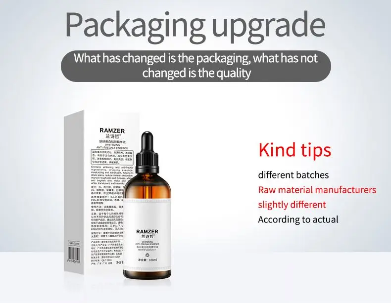 New OEM RAMZER private label nicotinamide natural whitening anti freckle wrinkle skin care moisturizing essential oil face serum