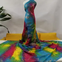 Fareastex new arrival jacquard silk georgette metallic color somali chiffon classical design dirac somali georgette fabric