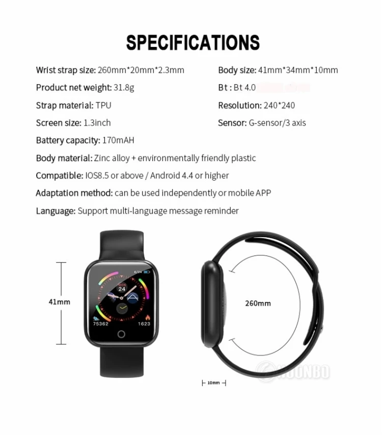 
2020 Wireless Charging Smart Watch I5 Smartwatch I6 Iwo 9 8 10 11 Series 5 Support Ota Upgrade Bracelet 