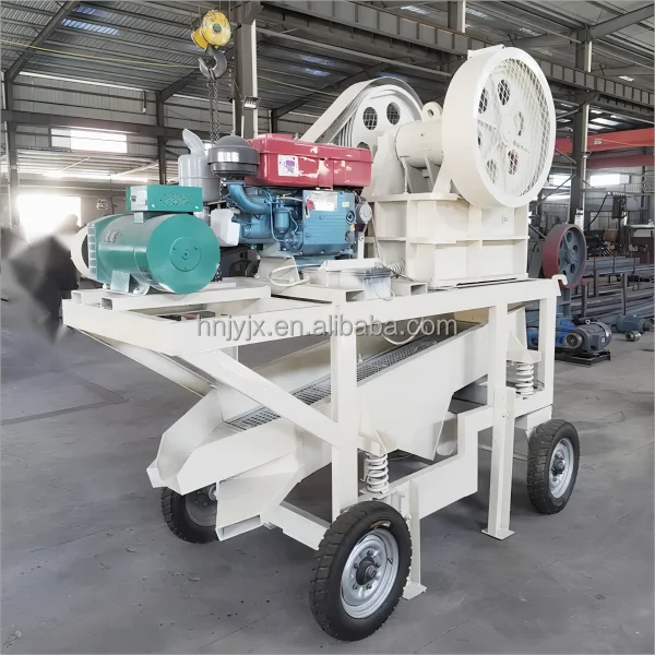 Portable On-Site Rock Concrete Mining Jaw Crusher For Sale Mobile PE250x400 Jaw Crusher Machine With Vibrating Screen