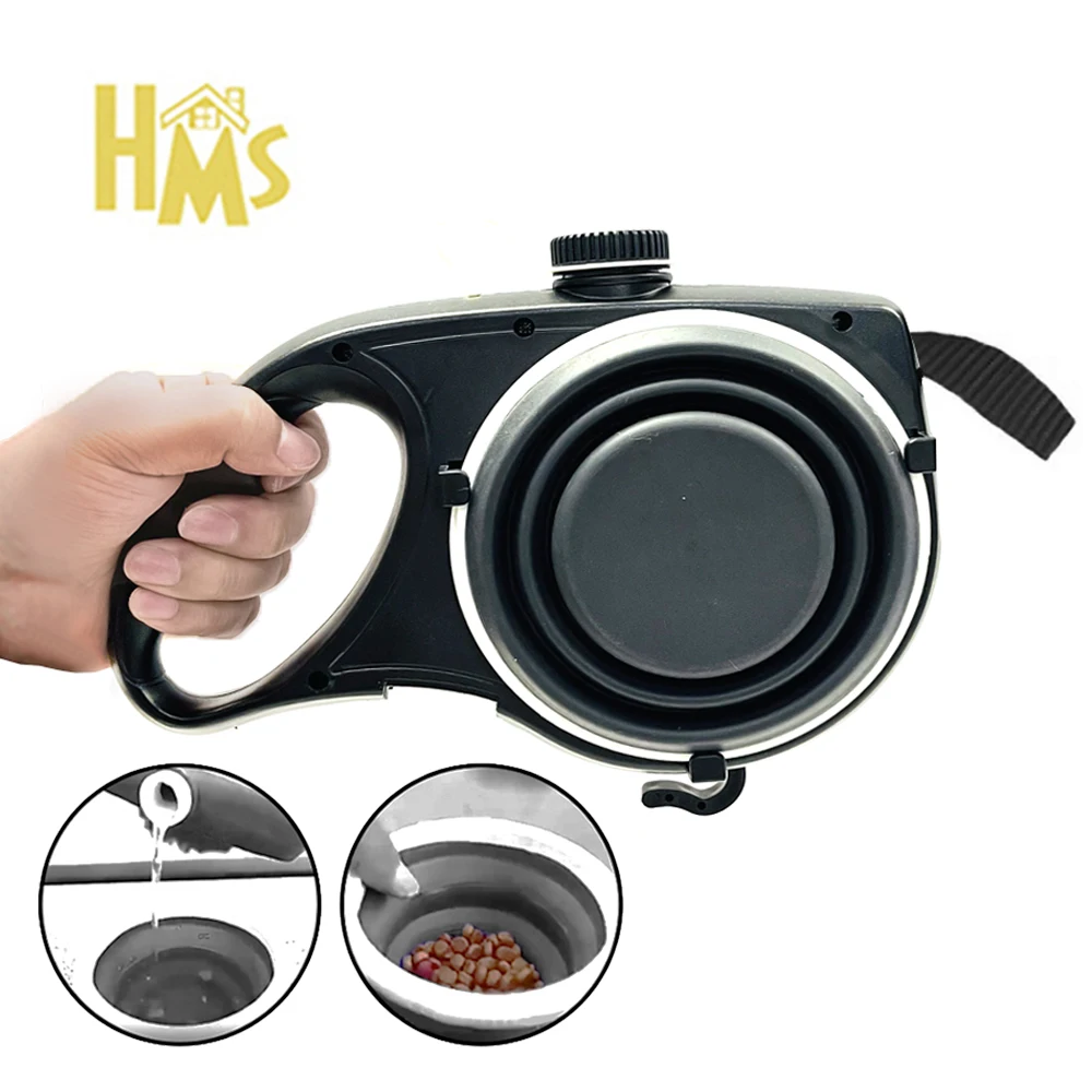 Custom designer dog leeds pet multifunctional rope eco 4 in one dog lead leash amazon 2021 with water bottle poop bag and bowl