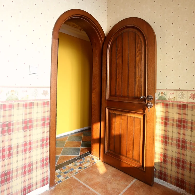 American luxury round top single door indoor arched door round top doors for houses