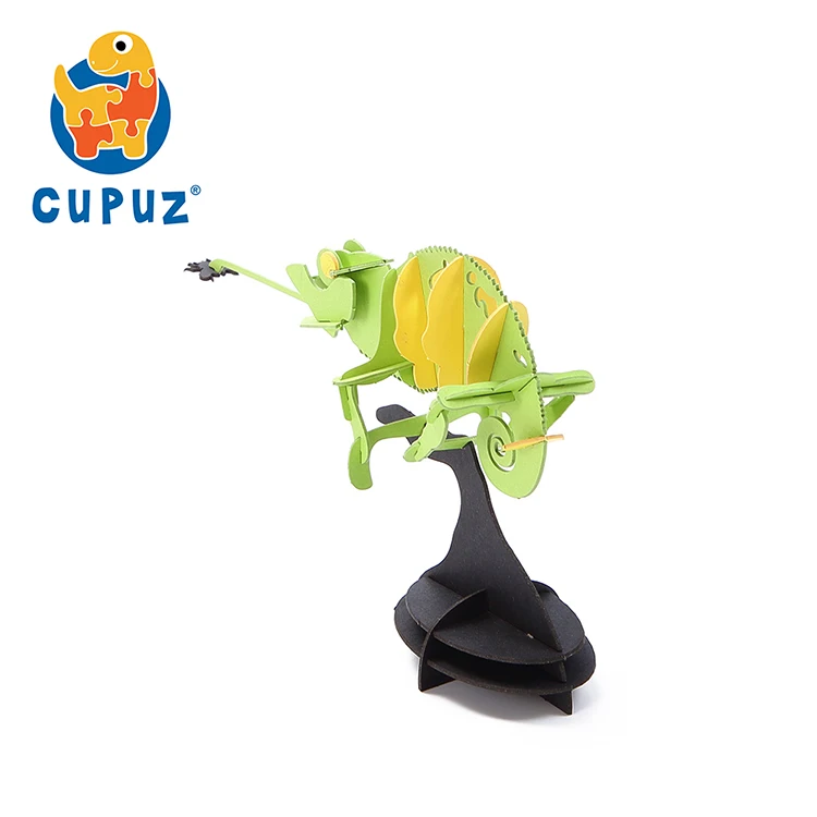 
New style chameleon custom kid game 3d paper puzzle diy toy 