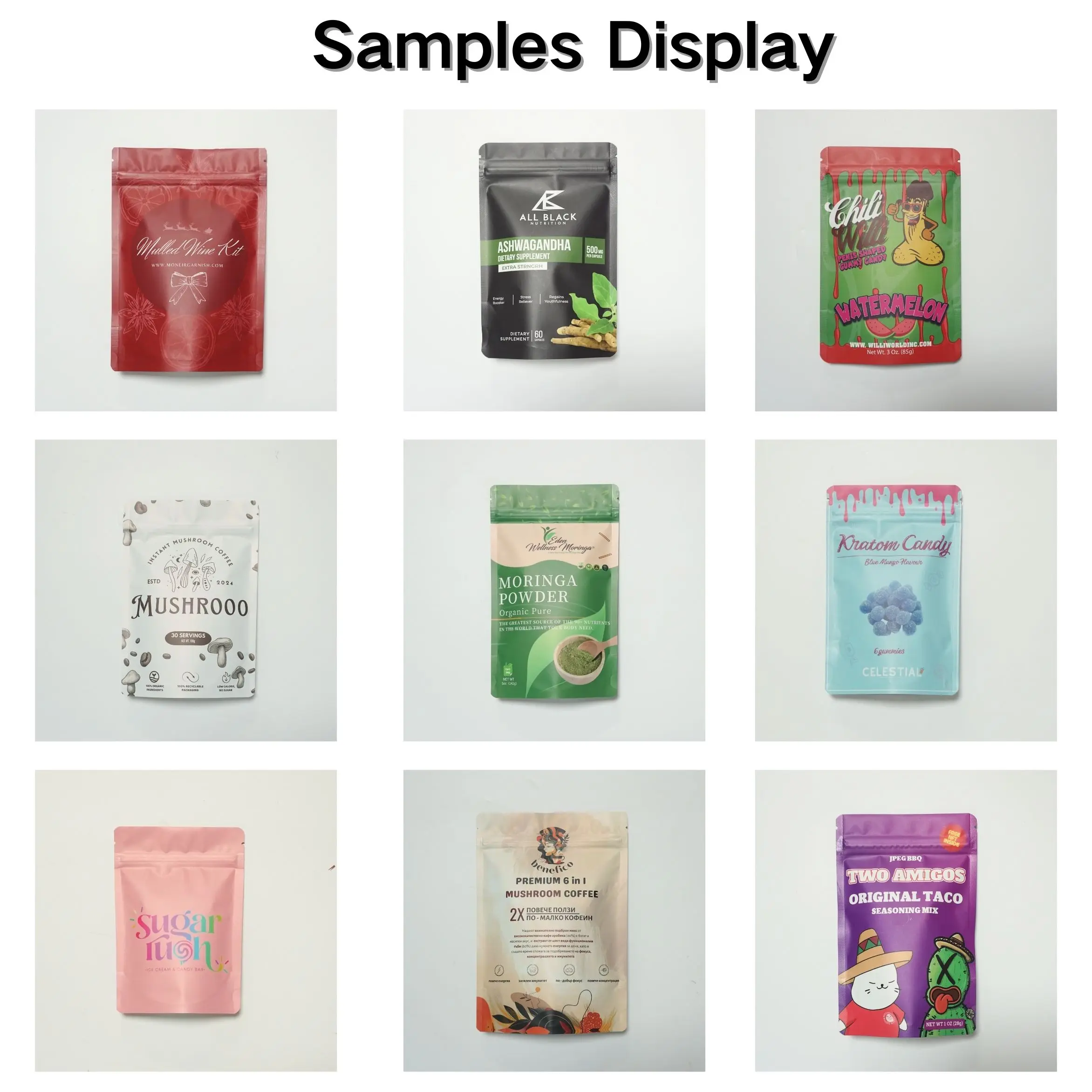 Digital Printing Small MOQ 500PCS Tomato Seeds Foil Laminated Mylar Ziplock Bags For Chia Seed Powder