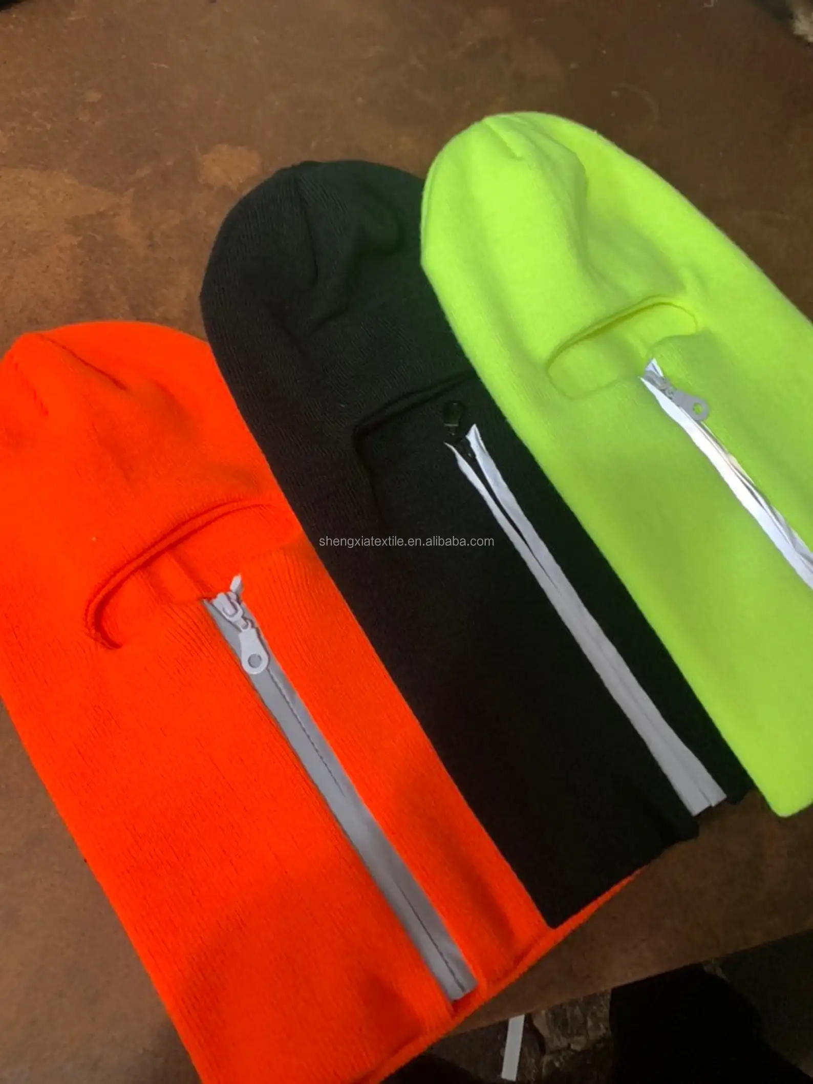 Custom logo knitted in balaclava winter three hole ski mask