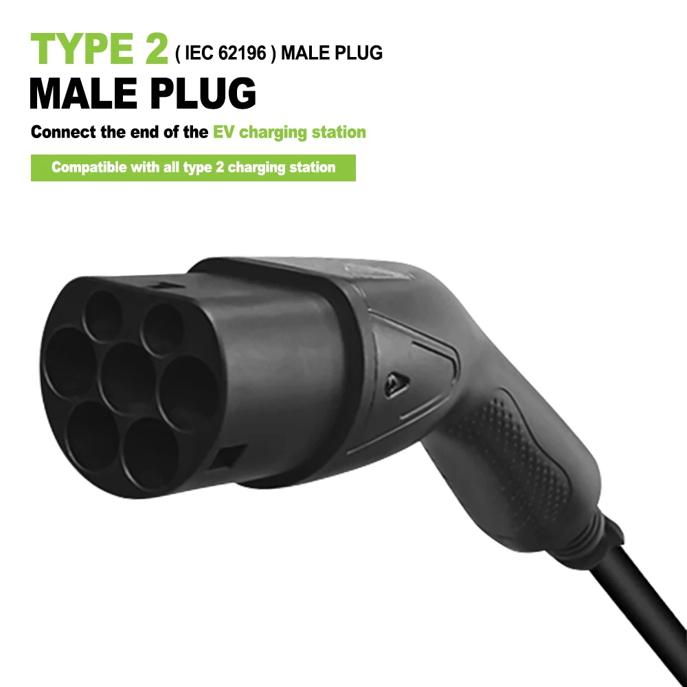 EV Charging Cable Manufacturer Iec 62196-2 Type 2 to Type 2 Male to Female Plug Electric Vehicle Charging Cable