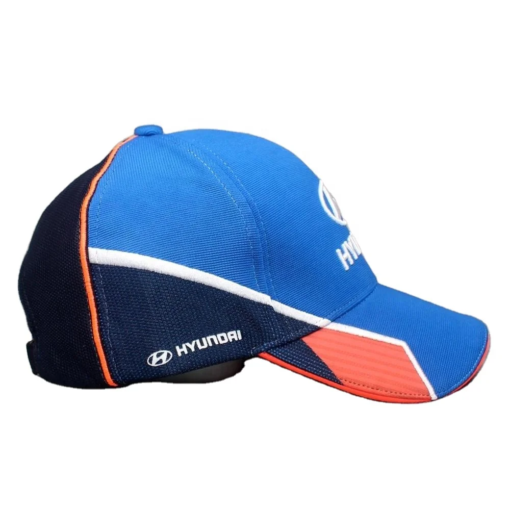 
100% Polyester Spandex Ottoman Racing Car Brand Baseball Cap Royal Color High Quality Hat 