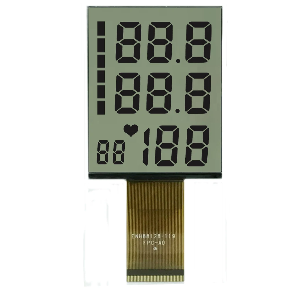 Custom TN 7 segment 9 Digit LCD Display standard segment lcd