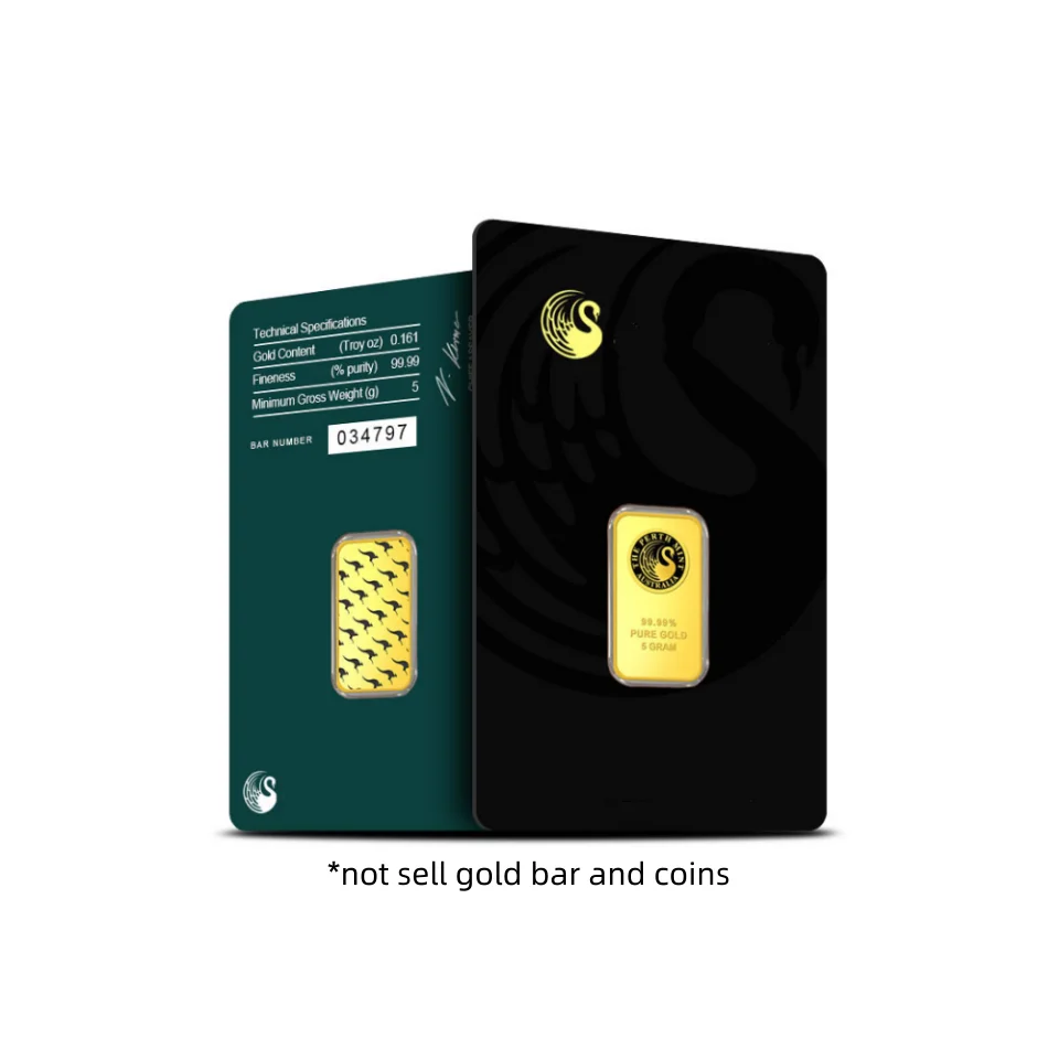 Pure 5 Gram Gold Bullion Blister Pack Sealed Security Pet Gold Bar Collectible Tamper-Evident Certicard