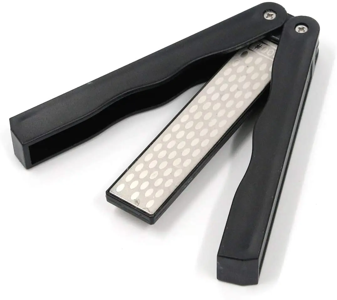 Knife Kitchen Outdoor Camping Folding Diamond pocket Knife Sharpener 400/600 Grit Double-Sided Sharpening Stone