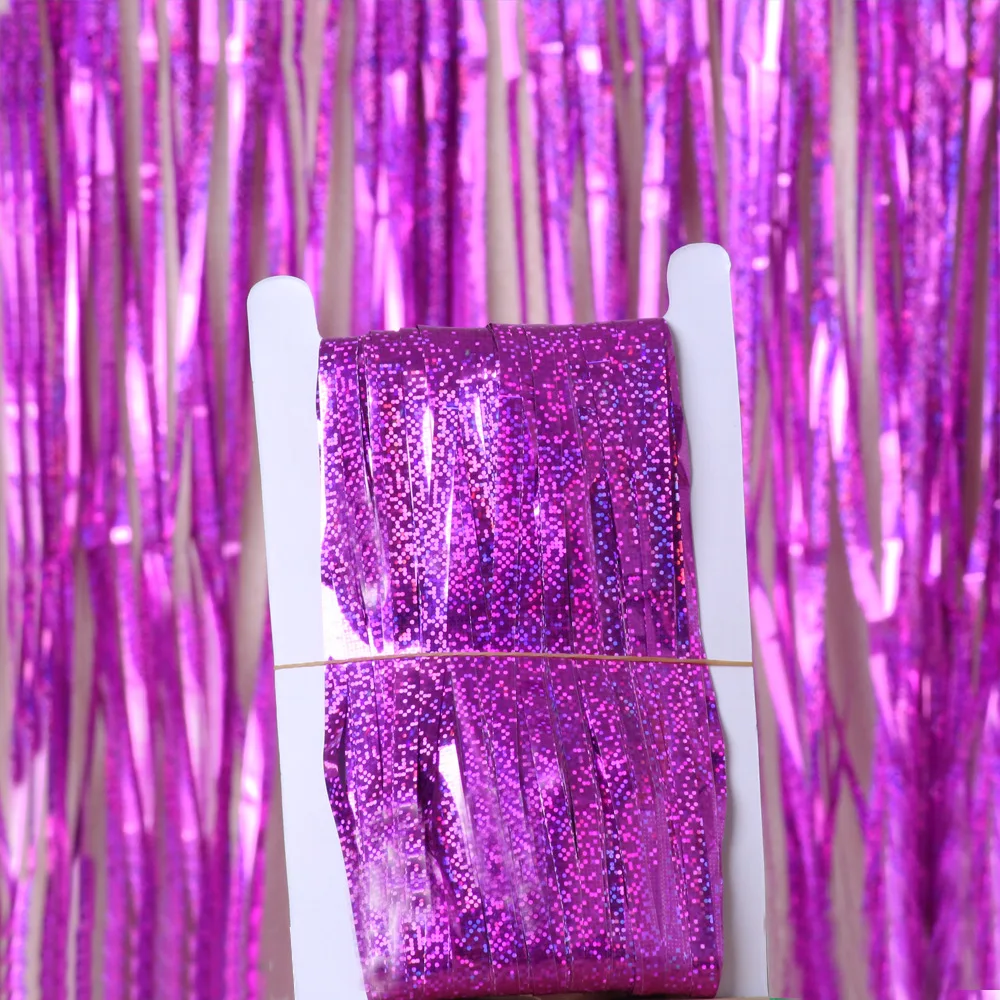 Pink Tinsel Curtain Party Backdrop Glitter Foil Fringe Curtain for Birthday Girl Princess Bachelorette Euphoria Theme Party