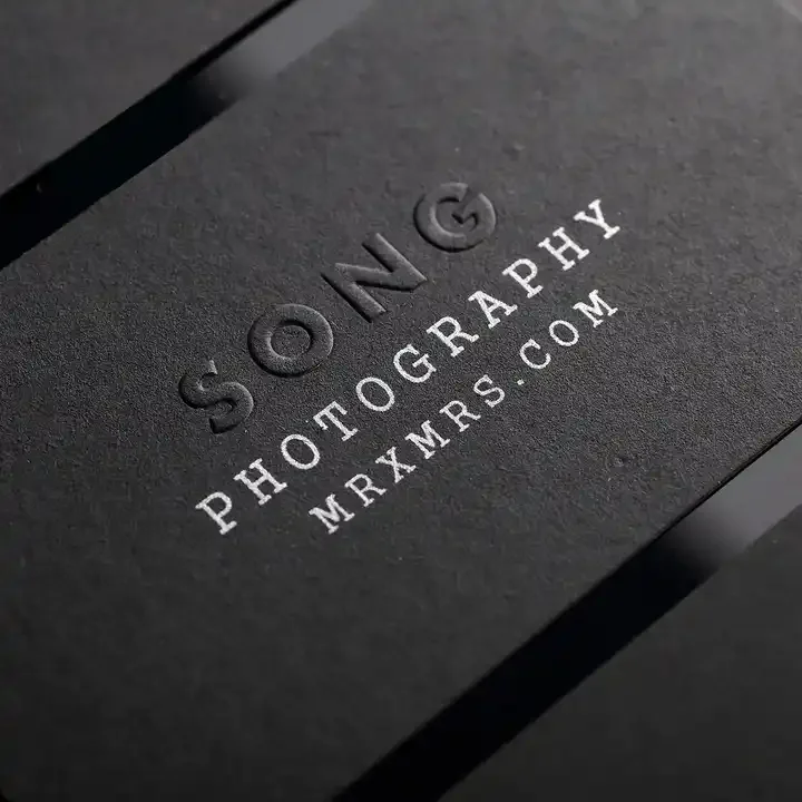 Custom Design Visiting Card Luxury Black Embossed Business Card Printed Gold Foil Stamping Paper Cards With Own Logo