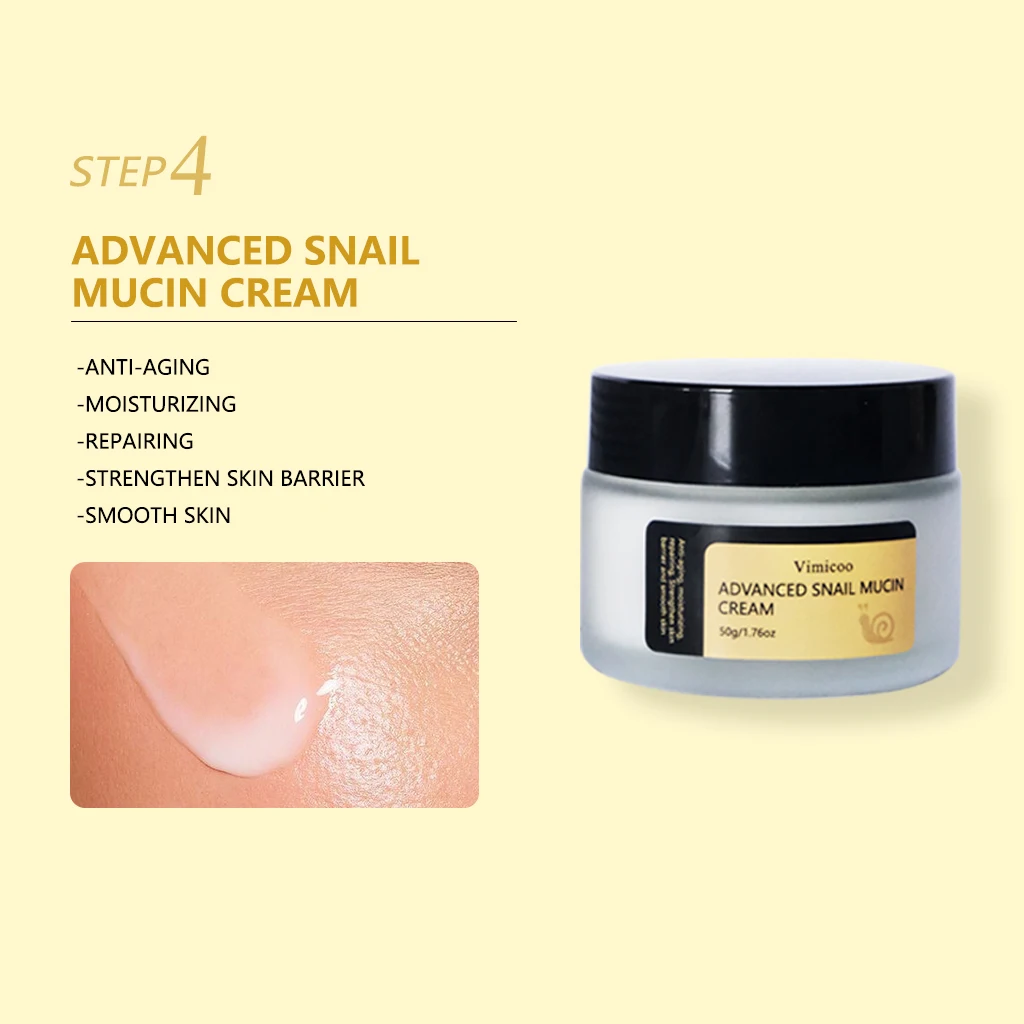 Private Label Skin Care Korean Snail Secretion Filtrate Skincare Kit Hydrating Repairing Collagen Snail Muscin Skin Care Set