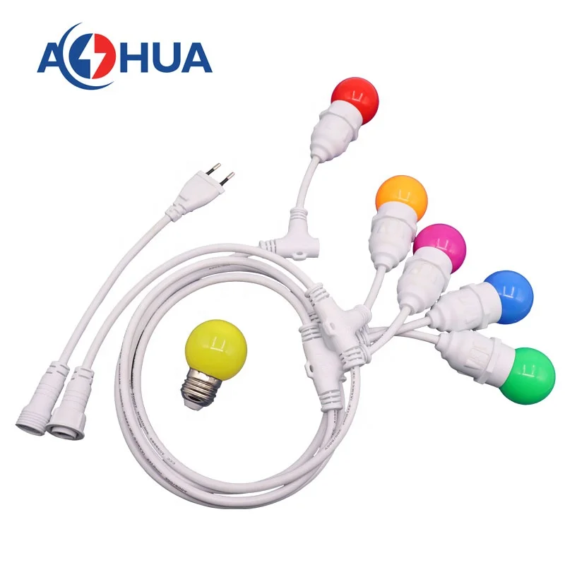 Праздничный светодиодный светильник AHUA, кабель, водонепроницаемый держатель для лампы, разъем e27