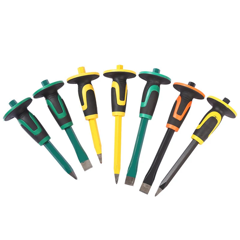 HIgh Quality Chromed Plated Blade Cold Stone Chisel with Rubber Tpr Handle