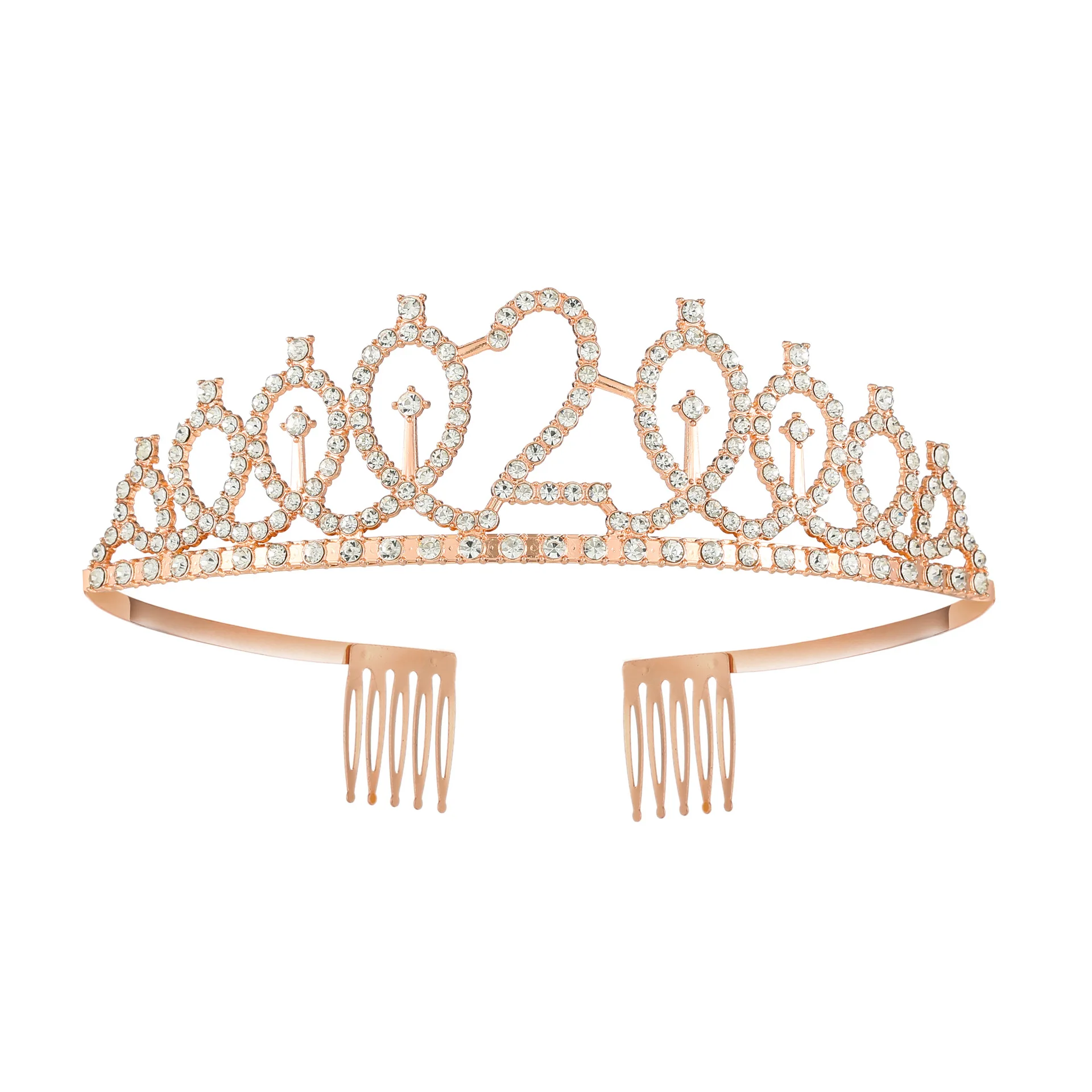 Birthday party decoration Crown Headband Hair accessory Flash drill hair comb headpiece
