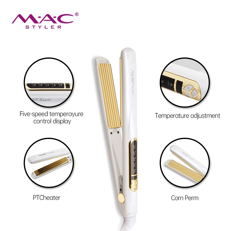 Hot Sell Corn Splint Multi-function Curling And Straightening Professional Flat Iron Hair Straightener