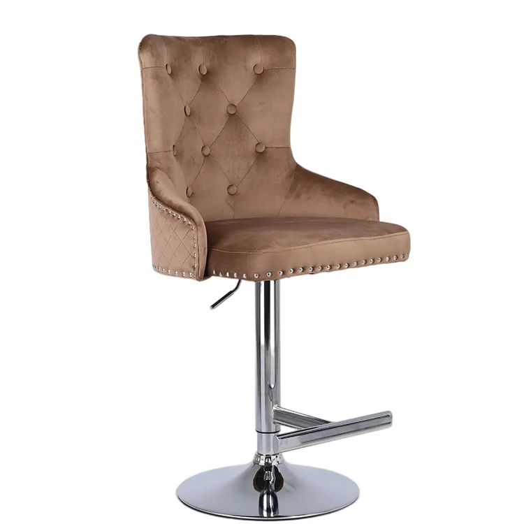 Wholesale China Supplier popular fabric swivel bar stool high chair (1600335189332)