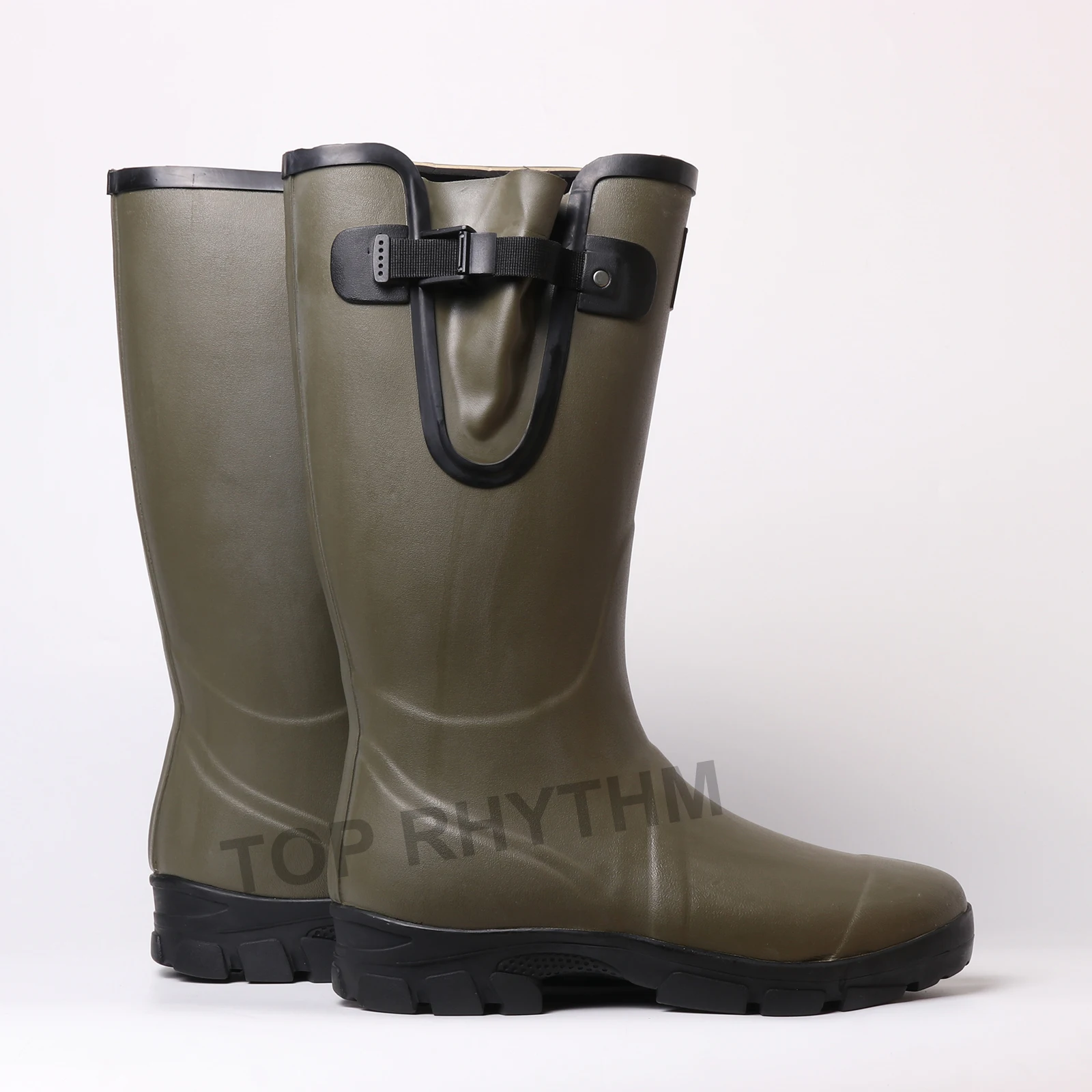 safty shoes again rain green garden work knee high men shoes waterproof vietnam rain boots