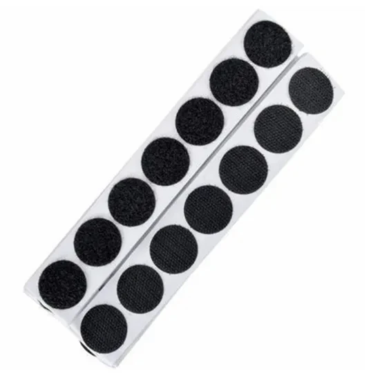 DSX Customized size Self-Adhesive Strong Sticky Die Cut Colored Printed Logo Back Glue Hook And Loop Round Dots/ Circles/ Tape