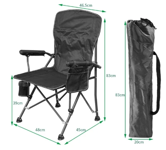 Outdoor Folding Chair Portable Easy Side Pocket Cup Holder Director Chair Self-driving Tour Camping Picnic BBQ Fishing Chair