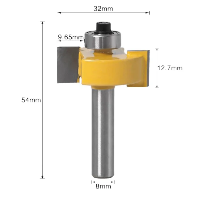 8mm shank Carbide tooth woodworking 1/2 slot router bits Grooving milling cutter for wood Trimmer engraving tools